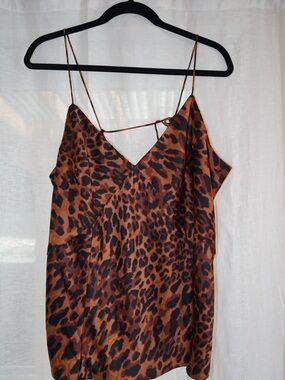 a new day Leopard-Print Satin Cami Top - Brown & Black